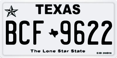 TX license plate BCF9622