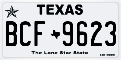 TX license plate BCF9623