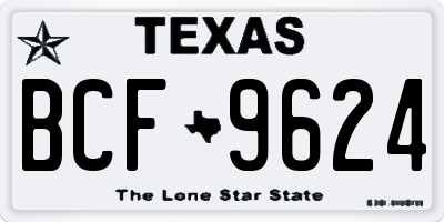 TX license plate BCF9624
