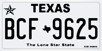 TX license plate BCF9625