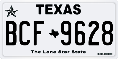 TX license plate BCF9628