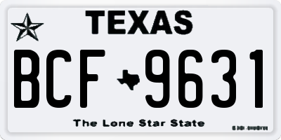 TX license plate BCF9631