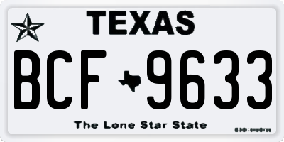 TX license plate BCF9633