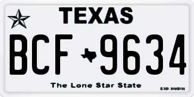 TX license plate BCF9634