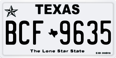 TX license plate BCF9635