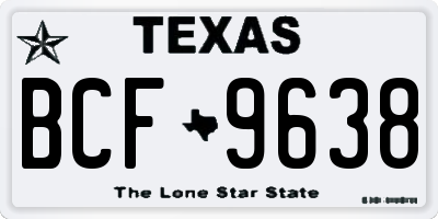 TX license plate BCF9638