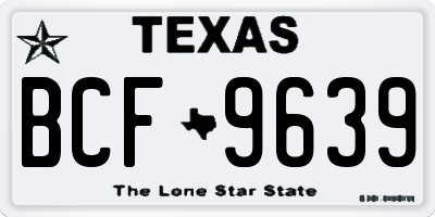 TX license plate BCF9639