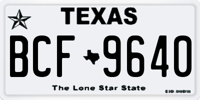 TX license plate BCF9640