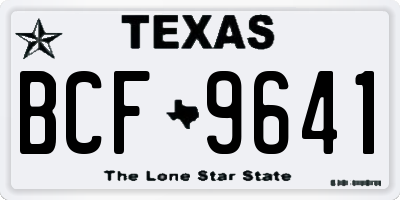 TX license plate BCF9641