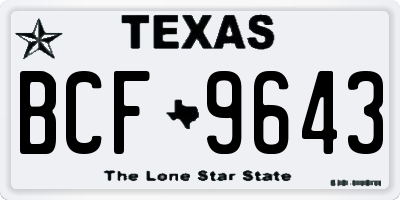 TX license plate BCF9643