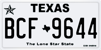 TX license plate BCF9644