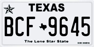 TX license plate BCF9645