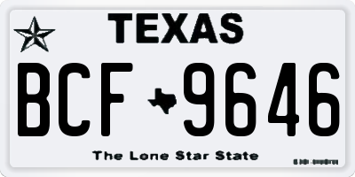 TX license plate BCF9646
