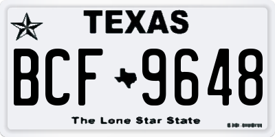 TX license plate BCF9648