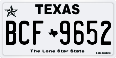 TX license plate BCF9652