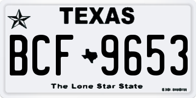 TX license plate BCF9653