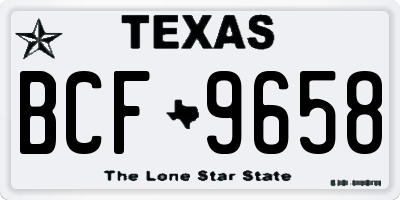 TX license plate BCF9658