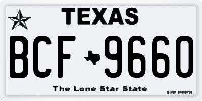 TX license plate BCF9660
