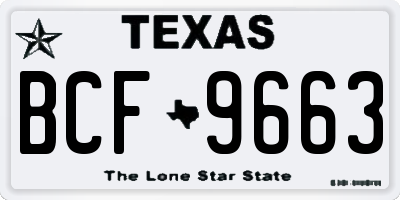 TX license plate BCF9663