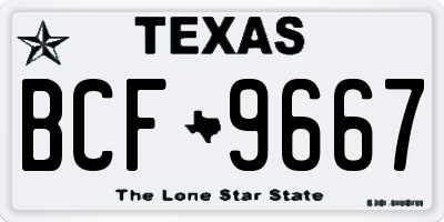 TX license plate BCF9667
