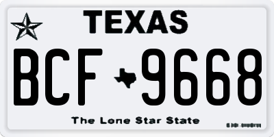 TX license plate BCF9668