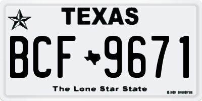 TX license plate BCF9671