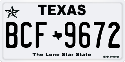 TX license plate BCF9672