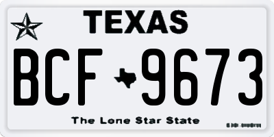 TX license plate BCF9673