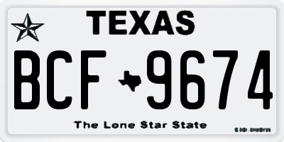 TX license plate BCF9674