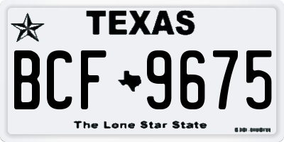 TX license plate BCF9675