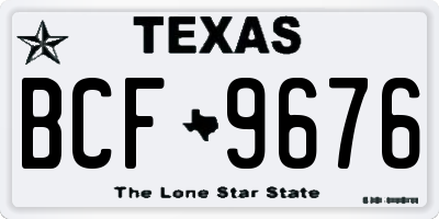 TX license plate BCF9676