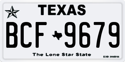 TX license plate BCF9679