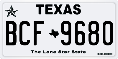 TX license plate BCF9680
