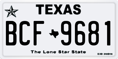 TX license plate BCF9681