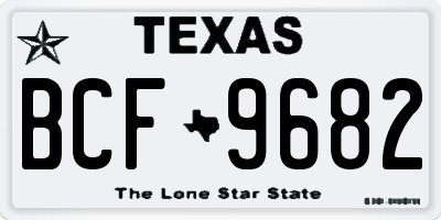 TX license plate BCF9682