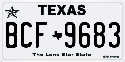 TX license plate BCF9683