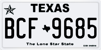 TX license plate BCF9685