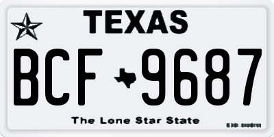 TX license plate BCF9687