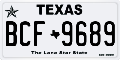 TX license plate BCF9689
