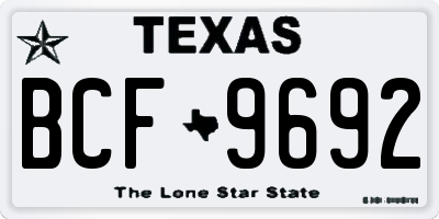 TX license plate BCF9692