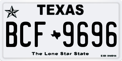 TX license plate BCF9696