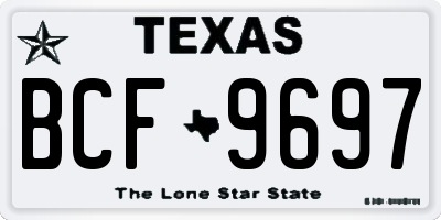 TX license plate BCF9697