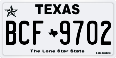 TX license plate BCF9702