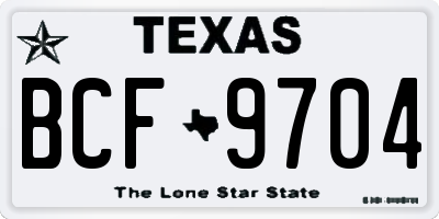 TX license plate BCF9704