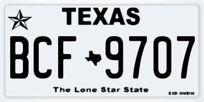 TX license plate BCF9707