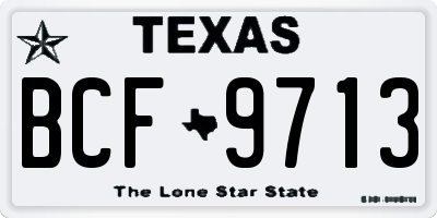 TX license plate BCF9713