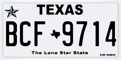 TX license plate BCF9714