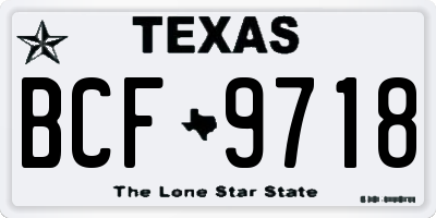 TX license plate BCF9718