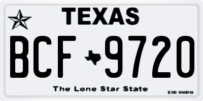 TX license plate BCF9720