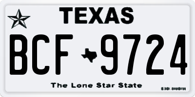TX license plate BCF9724